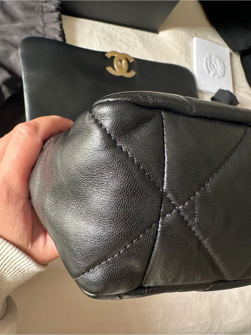 Chanel 19 Large Flap Bag – Black Shiny Lambskin